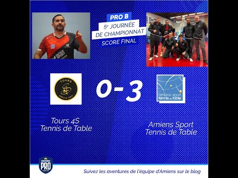 Tours vs Amiens Sport Tennis de Table (0/3)  Prob le mardi 7 décembre 2021