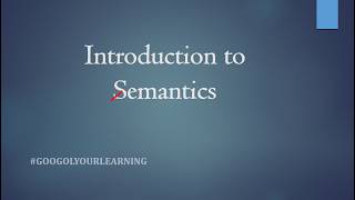 Introduction to Semantics