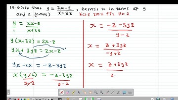 FORM 3:FORMULA AND VARIATION:LESSON 4 (KCSE 2004 PP2 NO.9, KCSE 2015 PP1 NO.10 & KCSE 2006 PP2 NO.2)