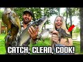 Catching BIG BLUEGILL, LIMB LINE CATFISH, and GIANT BULLFROGS! The Ultimate CATCH and COOK Slam!