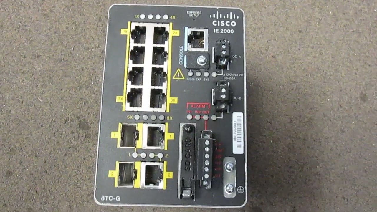 Cisco IE 2000 8TC-G industrial switch IE-2000-8TC-G-N - YouTube