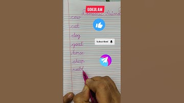 Names of domestic animals write in cursive | trending | Kindergarten | viral | learning #Shorts
