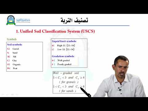 الحلقة السابعة (تصنيف التربة بالنظام الموحد)- مقرر ميكانيكا تربة1