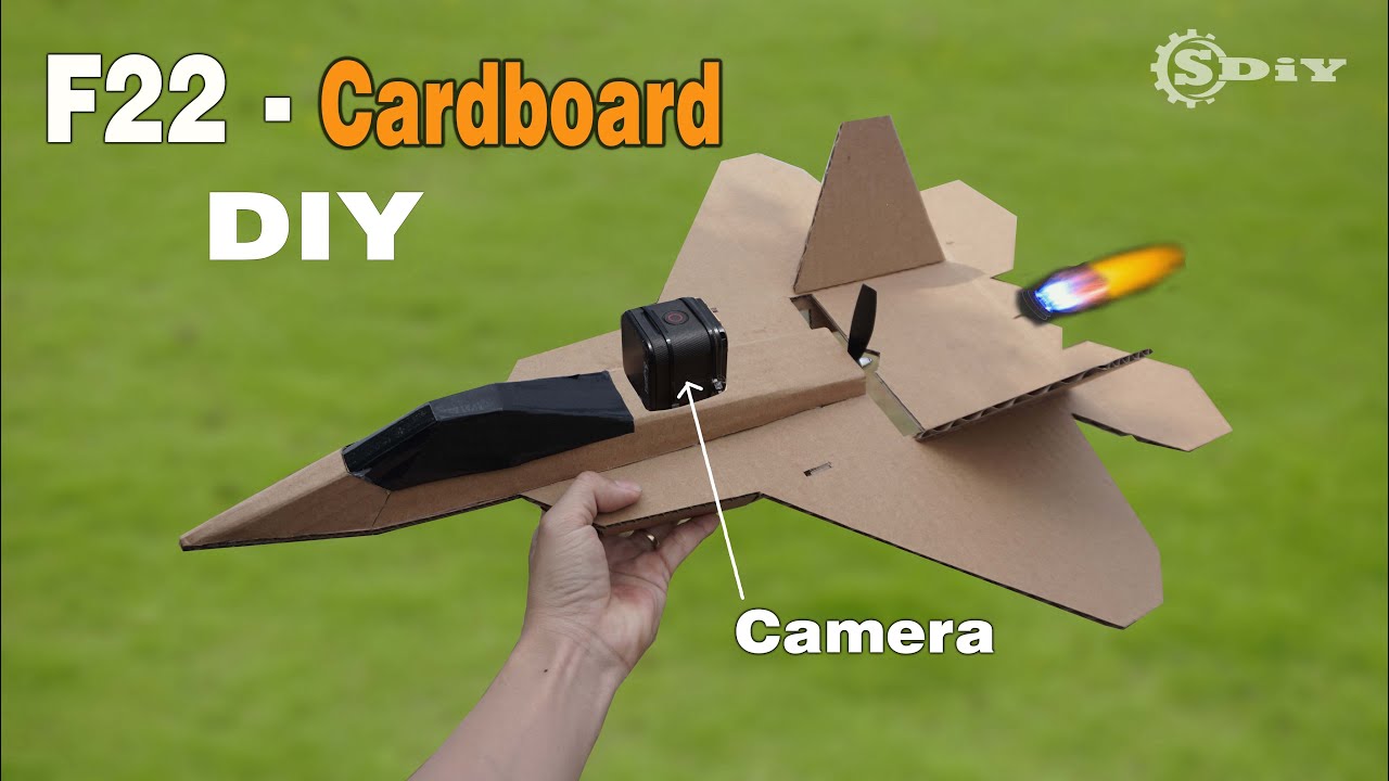 Cardboard RC Airplane DIY - F22 Raptor l S-DiY