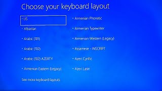 windows 10 update choose your keyboard layout