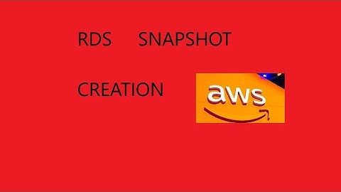 AWS RDS taking snapshot from DB cluster.
