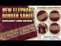 Classic Maroon Handloom Saree with Gold Zari Elephant Borders 