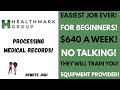 This Is For Beginners | Processing Medical Records Remote Job | No Talking To Customers