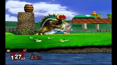 Super Smash Bros Melee Debug Menu Fun - Donkey Kong vs Giga Bowser on 1-1 Adventure Mode