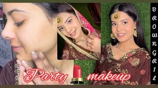 आसान पार्टी मेकअप💄Easy party makeup for beginners/punjaban party look for teenager & younger women