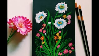 Acrylic Flower Painting | Flower Painting | Easy Flower Painting Tutorial | Step By Step