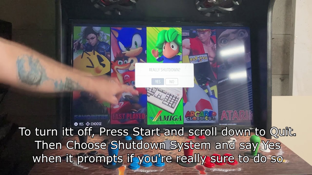 How to shutdown the system The Arcade Guys YouTube