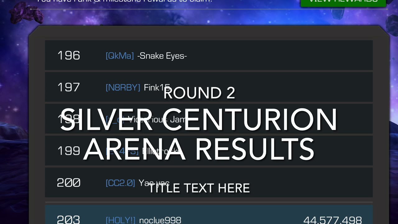 Silver Centurion Arena Results Round 2…MCOC