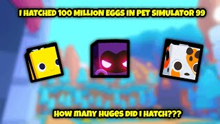 HOW MANY HUGES CAN I HATCH WITH 100 MILLION EGGS IN PET SIMULATOR 99? (Roblox)