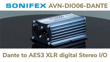 AVN-DIO06 Dante AoIP to AES3 digital audio XLR stereo input & output