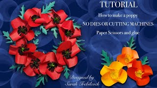 TUTORIAL Easy paper poppies Remembrance poppy wreath Cardmaking ideas Inspiration Tips Techniques