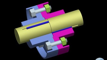 3D ASSEMBLED & SECTIONED VIEW OF FLANGE COUPLING PROTECTED TYPE