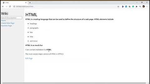 CS50’s Web Programming with Python and JavaScript. 2020 project1:wiki