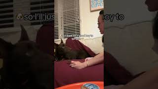 Woman pretends to fall asleep with her dog's favorite treat in her hand!