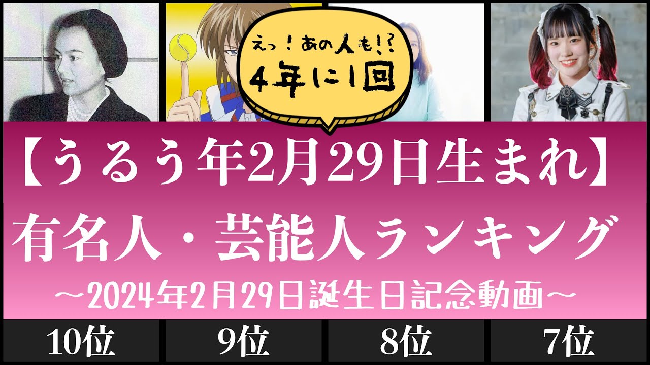 うるう年 生まれ の 芸能人