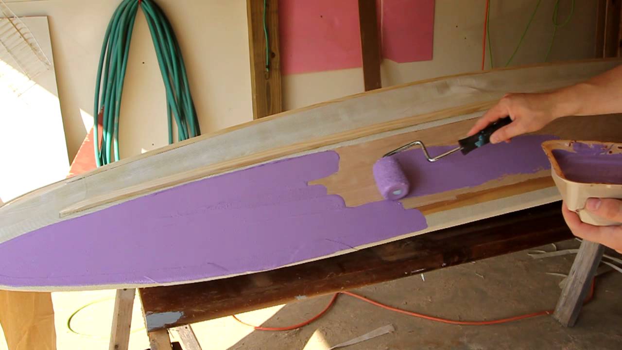 DIY Canvas and Plywood Kayak Part 12 Painting the bottom