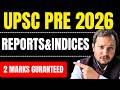 UPSC PRELIMS 2026 Most Imp reports and Indices #iasprelims2026