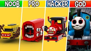 LEGO CURSED THOMAS EXE vs CHOO CHOO CHARLES vs BUS EATER vs TRAIN EATER : Noob, Pro and Hacker Build
