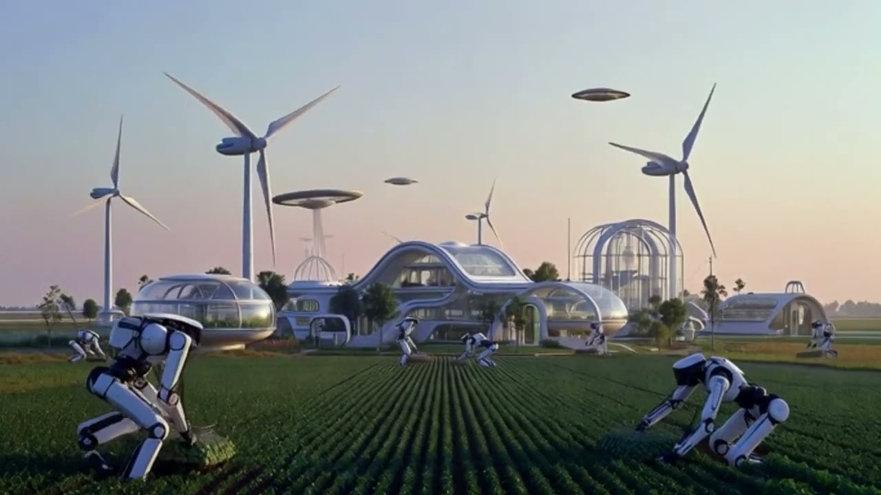 A futuristic countryside in 2075