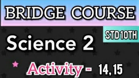 10th Bridge Course | Science 2 | Activity 14, 15 |10 वी चा सेतू अभ्यासक्रम |Maharashtra |