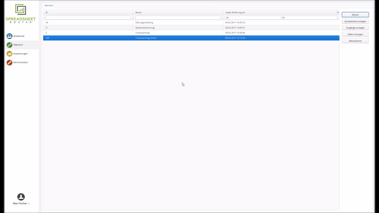 Youtube Video: Spreadsheet Router Tutorial: Spreadsheet Vorlage starten