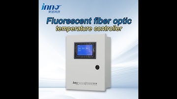 Fluorescent fiber optic temperature controller uses fluorescent fiber optic temperature sensor