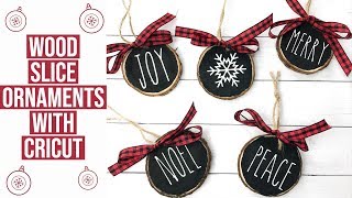 farmhouse ornaments Personalized ornaments wood ornaments farmhouse decor painted wood slice ornaments ornaments