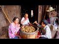 85yearold cooking traditional meal  primitive lifestyle