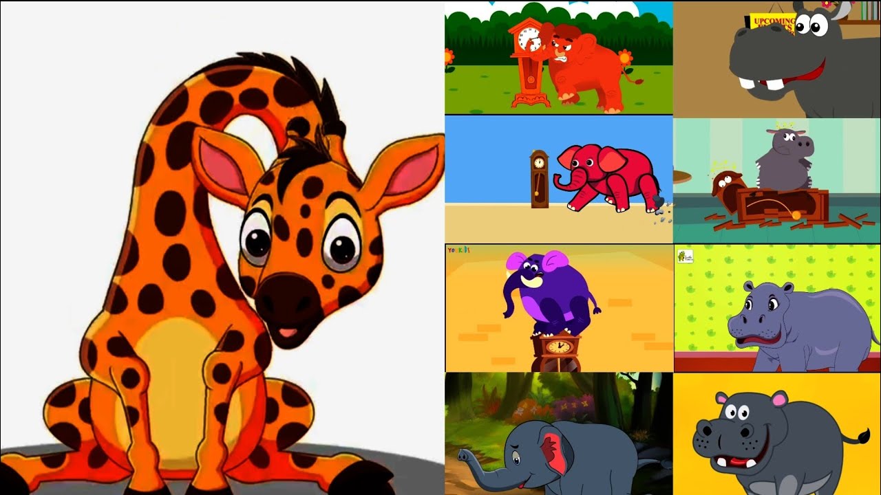 Hickory dickory dock ✨giraffe 🦒vs. elephant vs. hippo ⏰Effects tutorial 🖌️