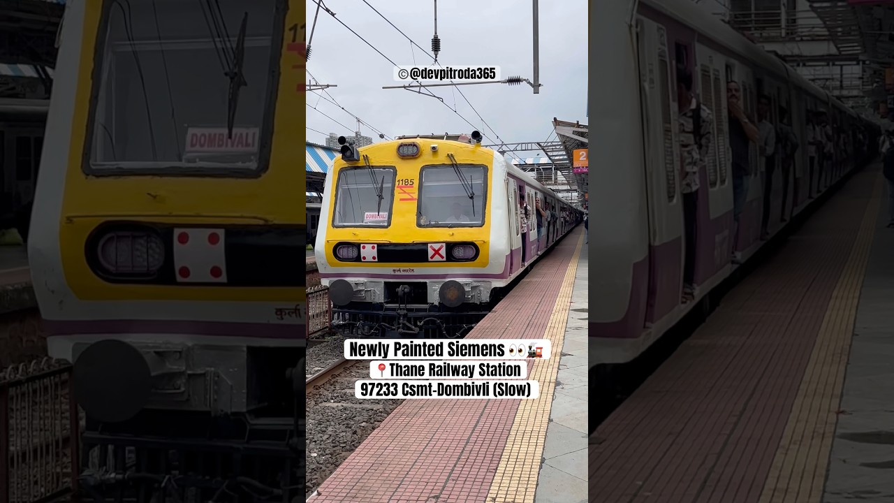 Newly Painted Siemens Emu Of Kurla Carshed At Thane Railway Station 🚂 