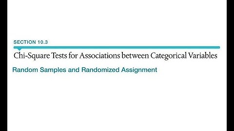 10.3 Chi Square Test for Association - Random Samples and Randomized Assignment