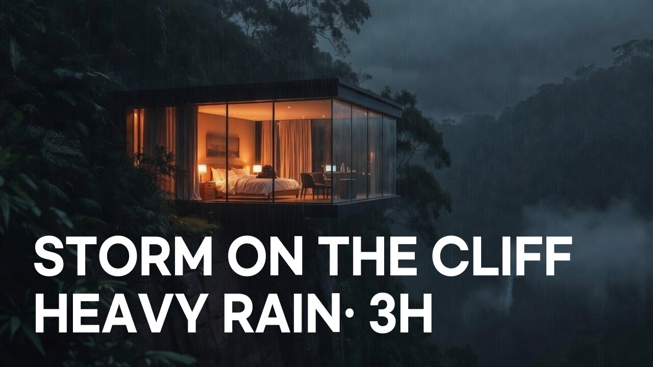Rainstorm on the Glass Cliff Retreat | Deep Sleep Rain • 3H