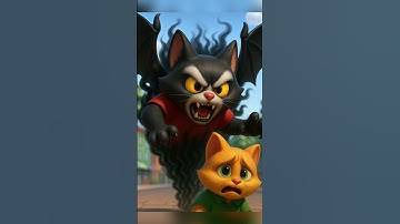 Anh kế biến thành quái vật dơi độc ác hãm hại mèo con #ai #cute #mèo #meow #cat #shorts