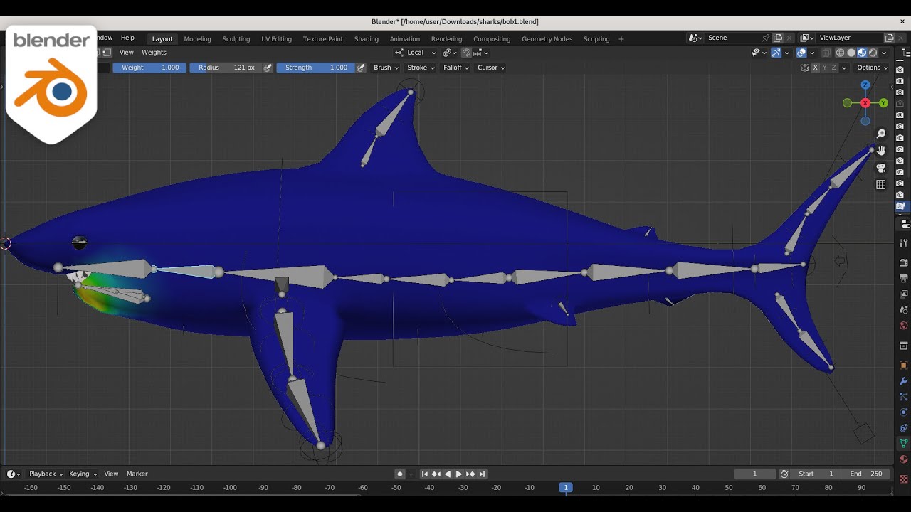 Blender Tutorial for Beginners — Animating Sharks (Part 5) 