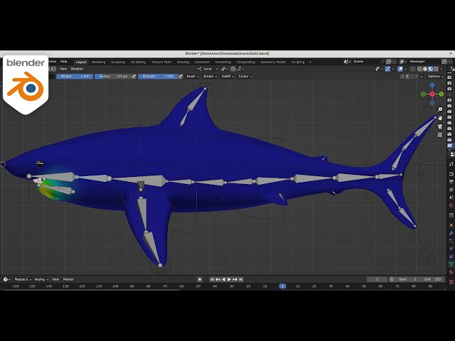 Blender Tutorial for Beginners — Rigging Sharks (Part 4) 