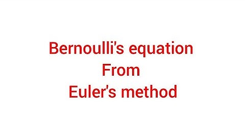 Derivation of Bernoulli