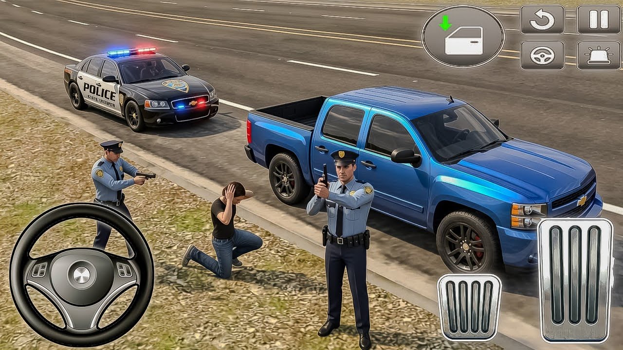 Epic Police Chase! Blue Truck Intercepted by Officers – Action Packed Game Clip!3D! Android Games 