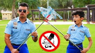 Jason and Alex pretend play detectives in park and follow rules