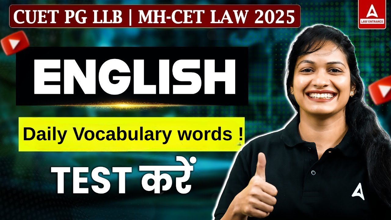 Daily Vocabulary words ! For CUET PG LLB & MHCET Law 2025 | English ...