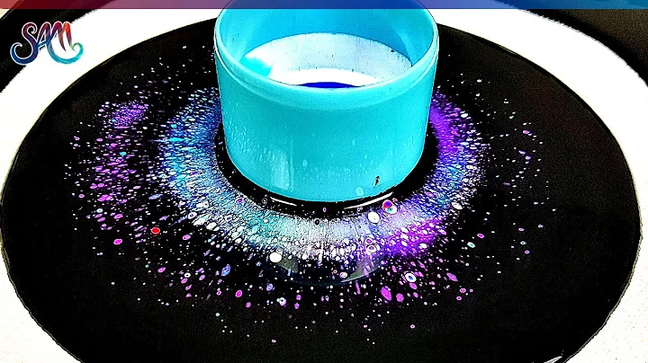 New GALAXY Pour 🌌 Violet Open Cup Acrylic Pouring -Cells without Silicone | Fluid Art | Abstract Art