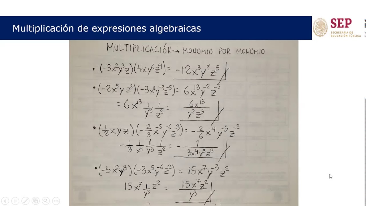 SEMANA 6 - 6.2 MULTIPLICACIONES DE EXPRESIONES ALGEBRAICAS - YouTube