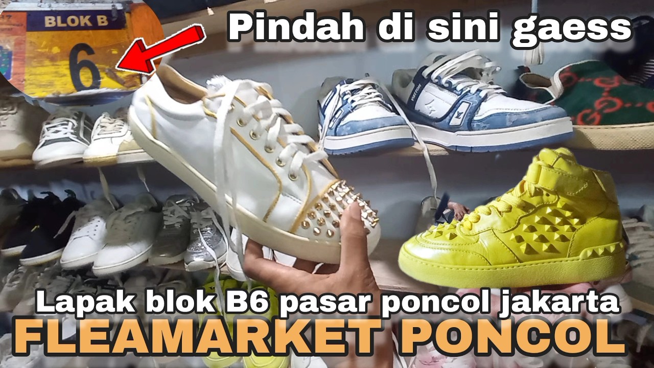 LAPAK BLOK B6 ‼️GUDANGNYA SEPATU SECOND ITALY DI PASAR LOAK PONCOL JAKARTA