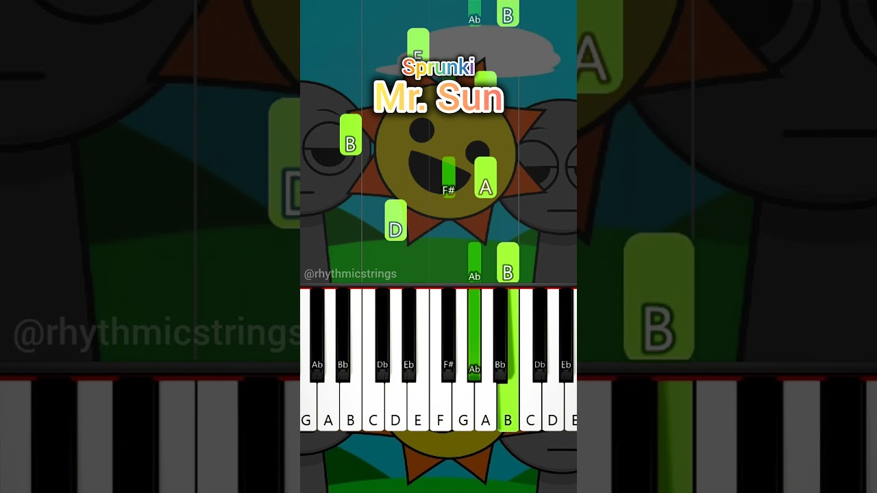 Cover Mr. Sun Sprunki Phase 1 | Easy Piano Tutorial | #sprunki #incredibox #shorts