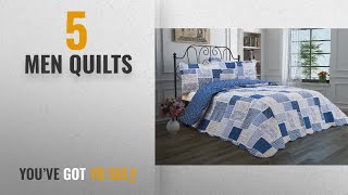 Top 10 Men Quilts [2018]: 2 Piece Quilt Set with Sham Reversible Bedspread Matelasse Bedcover