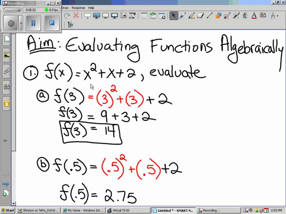 Evaluating Functions Worksheet Algebra 1